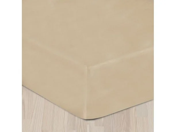 Prześcieradło z satyny bawełnianej z gumką 200x220 beżowe 018