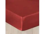 Prześcieradło satynowe z gumką 140x200 bordowe 20053
