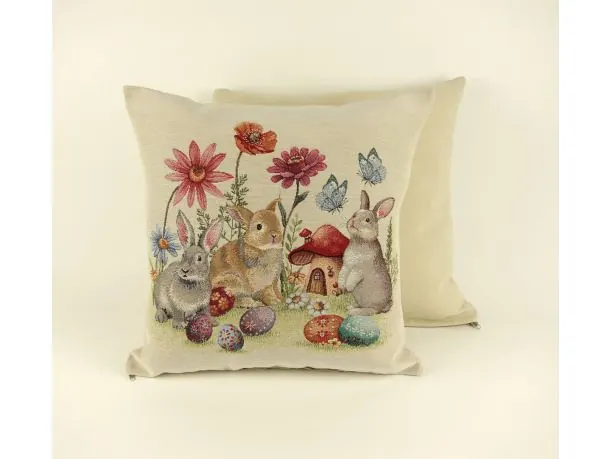 Poszewka wielkanocna gobelinowa zajączki, motylki nr. 304 SlodkieSny 45x45 cm gobelin