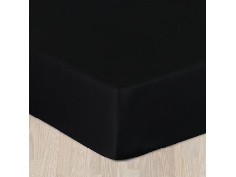 Prześcieradło satynowe z gumką 140x200 czarne 966 Prześcieradło satynowe z gumką 140x200 czarne 966