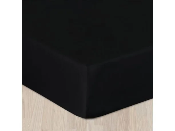 Prześcieradło satynowe z gumką 140x200 czarne 966