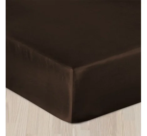 Prześcieradło satynowe z gumką 200x220 czekoladowe 80053