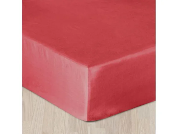 Prześcieradło z satyny bawełnianej z gumką 200x220 czerwone 029