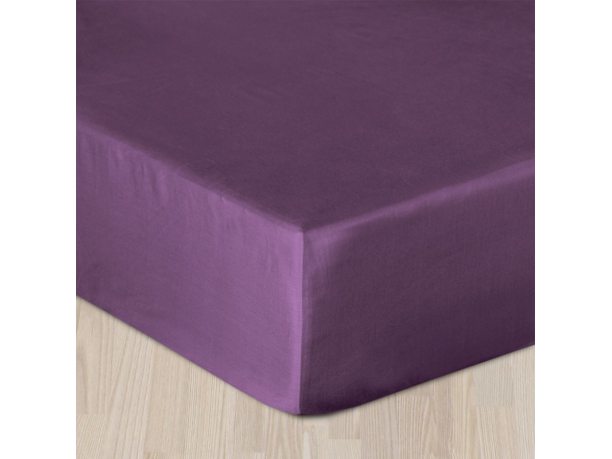 Prześcieradło z satyny bawełnianej z gumką 200x220 fioletowe  361