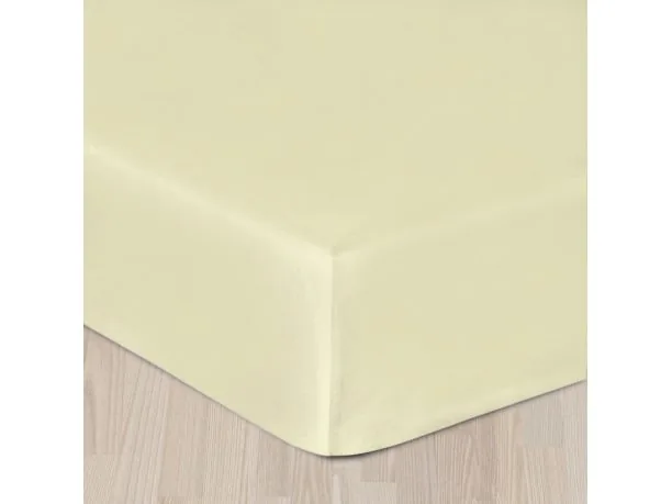 Prześcieradło z satyny bawełnianej z gumką 160x200 kremowe 155