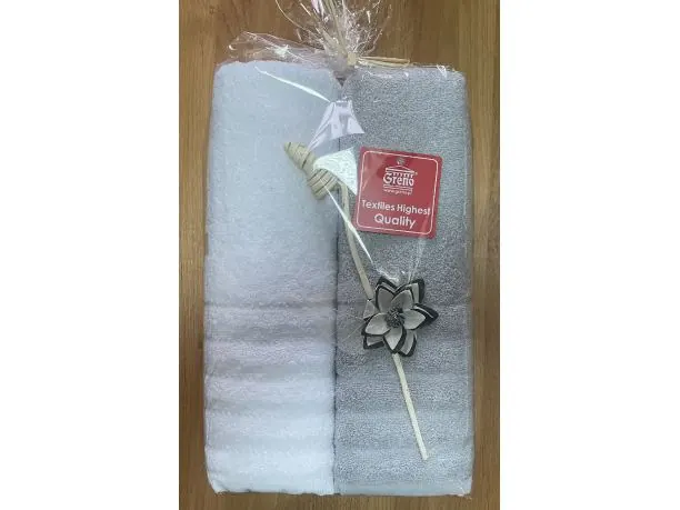 Komplet ręczników Alexa 2/70x130 upominek biały, jasny popiel