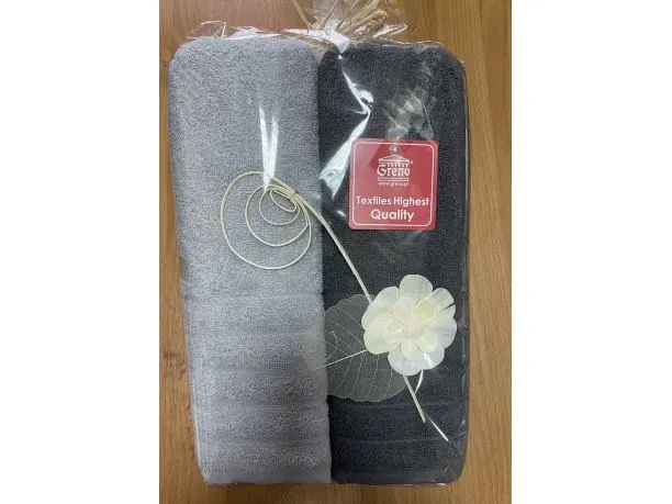 Komplet ręczników Alexa 2/70x130 upominek jasny popiel, ciemny popiel