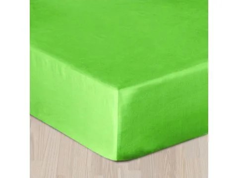 Prześcieradło satynowe z gumką 180x200 limonkowe 034
