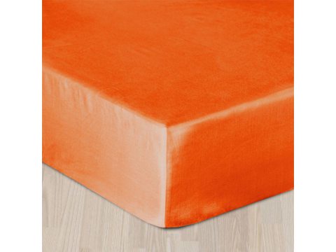 Prześcieradło satynowe z gumką 200x220 pomarańczowe  035 Prześcieradło satynowe z gumką 200x220 pomarańczowe  035