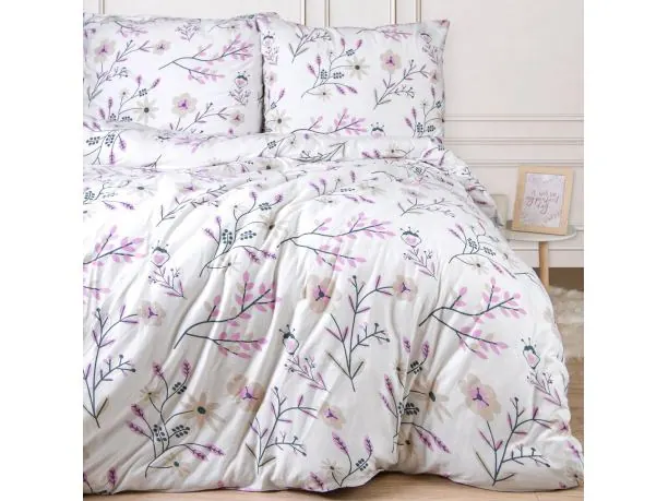Pościel jersey 180x200+2/70x80 sweet jersey wrzosowe kwiatuszki slodkiesny