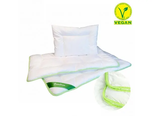 Komplet kołdra 4 pory roku dziecięca 90x120 - poduszka 40x60 Bamboo antyalergiczna bambusowa