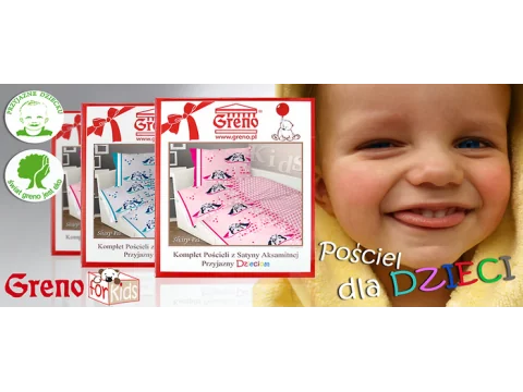 Komplet pościeli satynowej dziecięcej Greno 160x200 Sharp Pei Fuksja