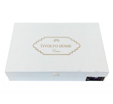 Ekskluzywna jednobarwna pościel żakardowa Princess White 200x220 Tivolyo