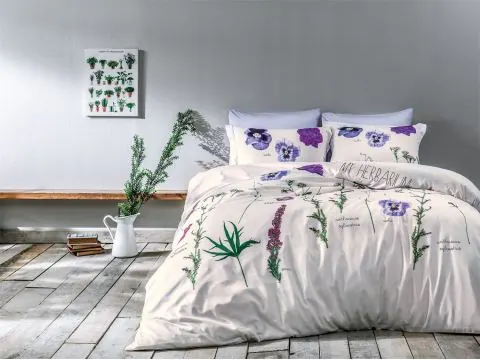 Pościel satynowa ekskluzywna Frezia 200x220 Satin Delux Tivolyo Home bratki