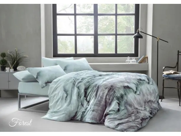Pościel satynowa ekskluzywna Forest 200x220 Satin Delux Tivolyo Home kolorowy las