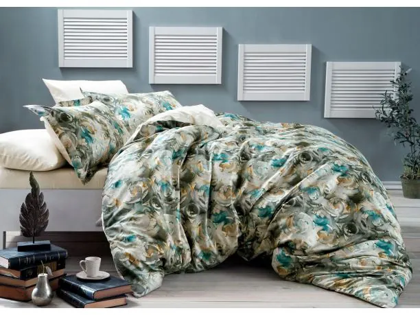 Pościel satynowa ekskluzywna Tempo 200x220 Satin Delux Tivolyo Home kolorowa spirala