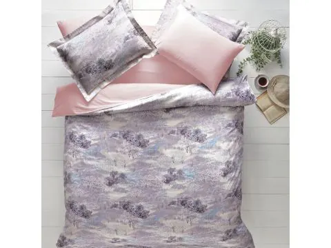 Pościel satynowa ekskluzywna Vivien 200x220 Satin Delux Tivolyo Home kolorowe drzewa