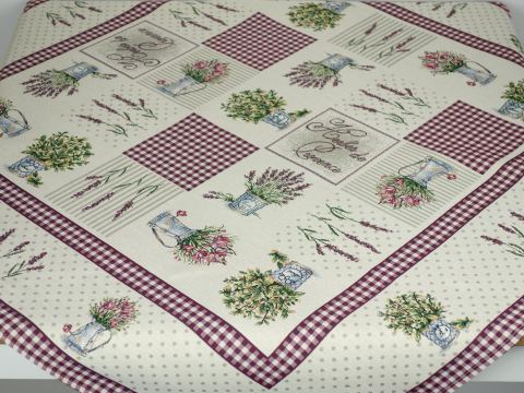 Obrus gobelinowy 100x100 cm lawenda wz 013  SlodkieSny