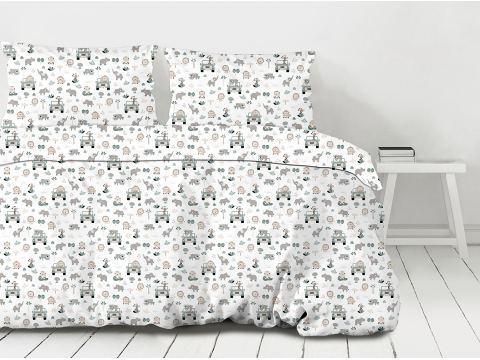 Pościel z bawełny 160x200 +2/70x80 afryka dla dzieci