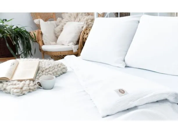 Pościel z muślinu 220x200 +2/70x80 jednobarwna biały muślinowa