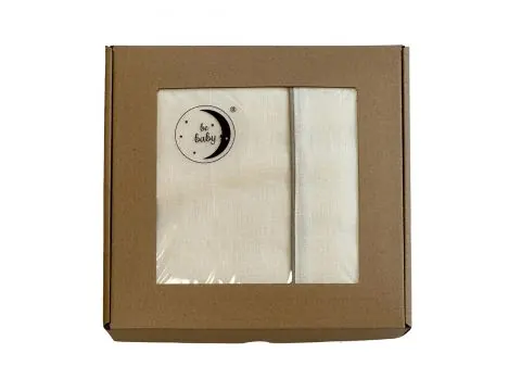 Komplet pościeli lniano bawełnianej 90x120 + 40x60 kremowa naturalna pościel krem dla dzieci