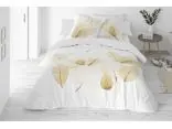 Pościel satynowo – bawełniana 220x200 +2/70x80 złote liście satyna prestige 18