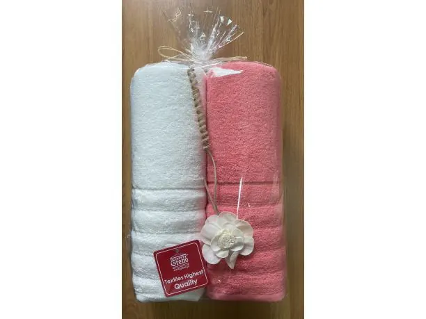 Komplet ręczników Alexa 2/70x130 upominek kremowy, koralowy