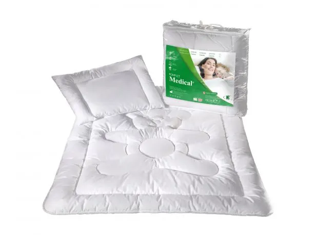 Komplet Kołdra antyalergiczna Medical 100x135 + poduszka 40x60 AMW do łóżeczka