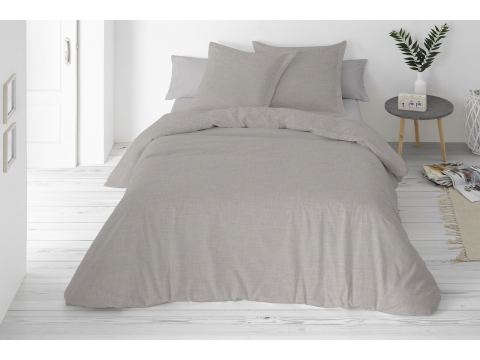 Pościel lniana 220x200 +2/70x80 linen naturalna popielata 033