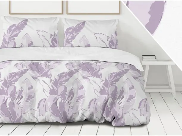 Pościel z bawełny 160x200 +2/70x80 Ideal Bielbaw Premium wrzosowe piórka