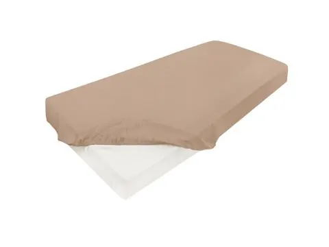 Prześcieradło satynowe Gold 120x200 beżowe z gumką Matex 016