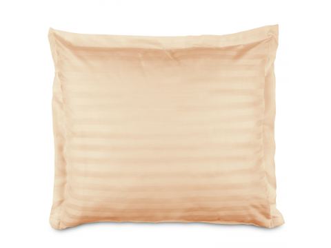 Poszewka bambusowa 70x80 cm satyna bawełniana Stripe paski beżowe z listwą
