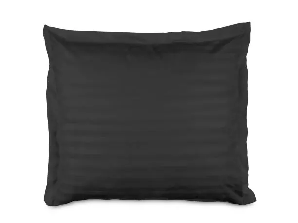 Poszewka bambusowa 70x80 cm satyna bawełniana Black Stripe paski czarne z listwą