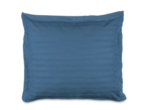 Poszewka bambusowa 70x80 cm satyna bawełniana Stripe paski chabrowe z listwą