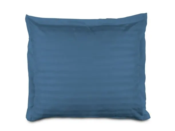 Poszewka bambusowa 70x80 cm satyna bawełniana Stripe paski chabrowe z listwą