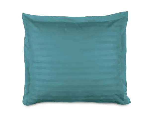 Poszewka bambusowa 70x80 cm satyna bawełniana Stripe morski turkus paski turkusowez listwą