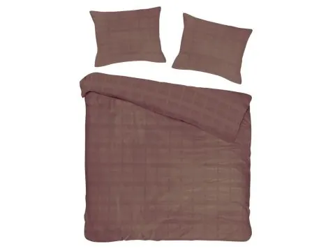 Satyna bawełniana Marsela 200x220 +2/70x80 Brown jednobarwna krateczka satynlove exclusive brązowa