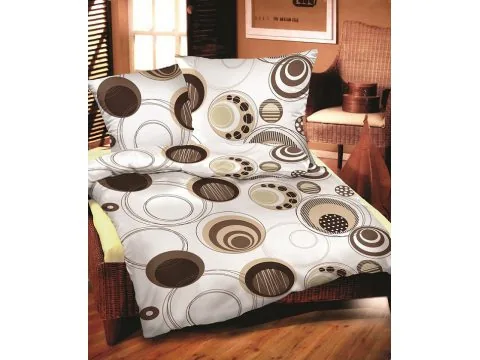 Komplet pościeli flanelowej Bielbaw Współczesna Brąz 220x200 Greno