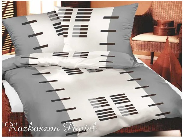 Komplet pościeli flanelowej Bielbaw Rozkoszna Popiel 160x200 Greno