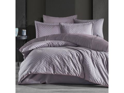 Pościel z satyny bawełnianej żakardowej 160x200+2/70x80/ Tula 2 Luxury Jacquard szary wzorek