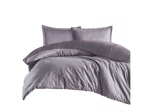 Pościel z satyny bawełnianej żakardowej 160x200+2/70x80/ Tula 2 Luxury Jacquard szary wzorek