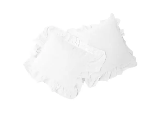 Komplet poszewek bawełnianych 2x40x40 z falbanką Optic White limasso jednobarwna biała