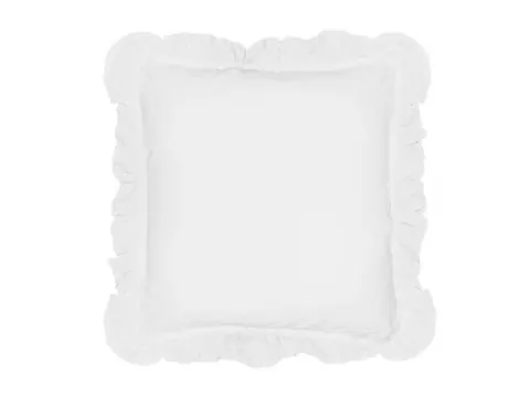 Komplet poszewek bawełnianych 2x40x40 z falbanką Optic White limasso jednobarwna biała