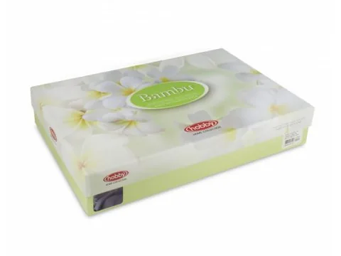 Pościel bambusowa 6 el. Dots Krem 200 x220 włókno bambusowe