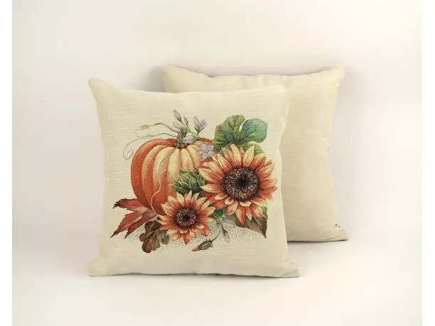 Poszewka dekoracyjna gobelinowa dynie, słoneczniki SlodkieSny 45x45 cm gobelin