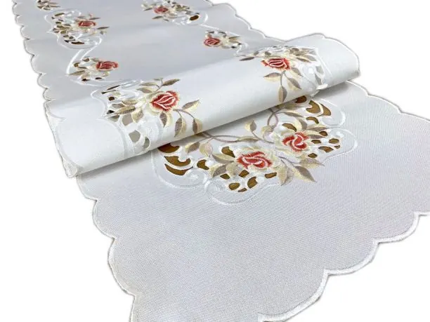 Bieżnik haftowany dekoracyjny 40x140 cm róża int 5472