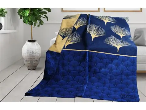 Koc Glamour 150x200 luna liście miłorzębu japońskiego