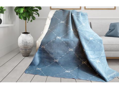 Koc Glamour 150x200 original niebieski