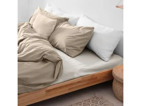 Prześcieradło flanelowe 220x210 ecru bez gumki