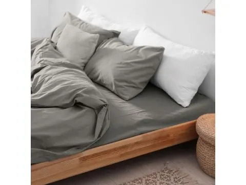 Prześcieradło flanelowe 220x210 szare bez gumki
